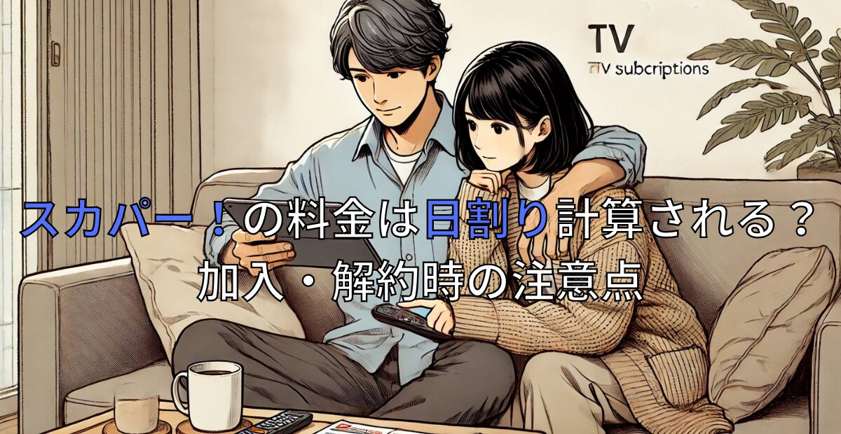 スカパー！の料金は日割り計算される？加入・解約時の注意点