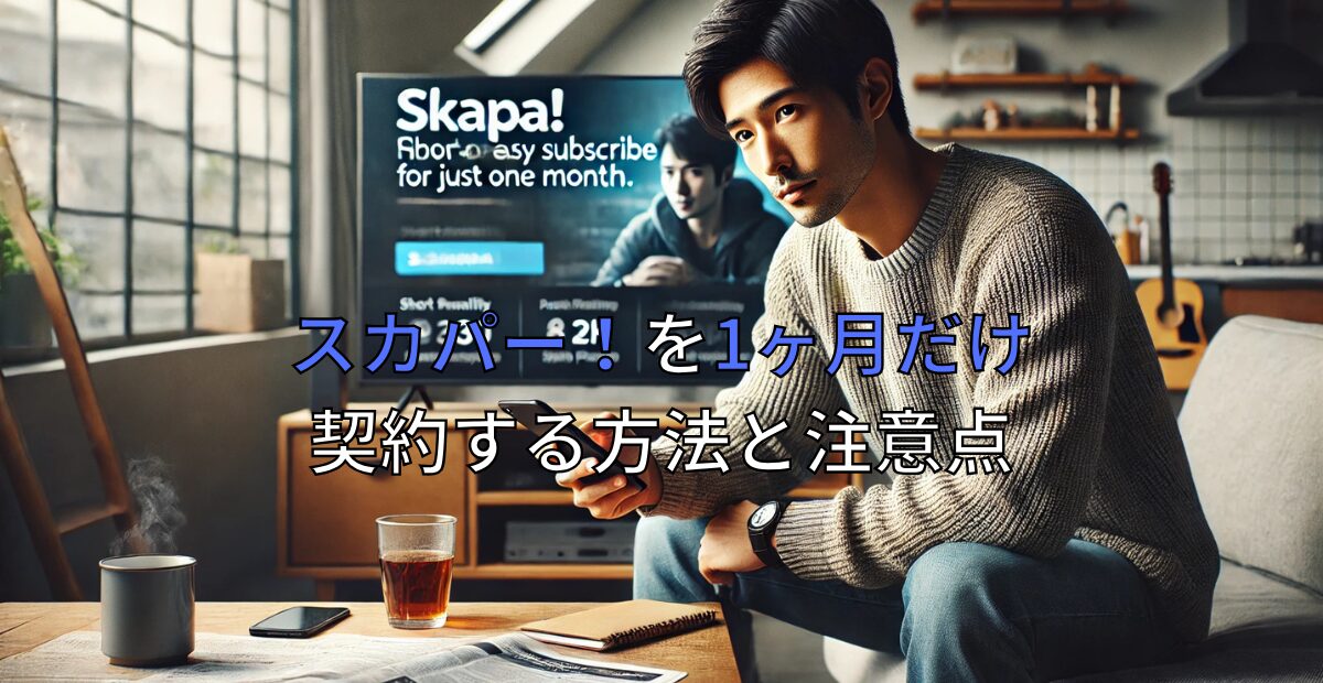 スカパー！を1ヶ月だけ契約する方法と注意点を解説！