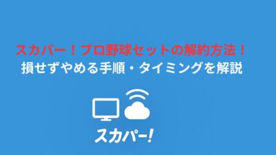 スカパー！プロ野球セットの解約方法！損せずやめる手順・タイミングを解説