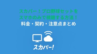 スカパー！プロ野球セットをスマホのみで視聴する方法！料金・契約・注意点まとめ