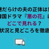 謎だらけの夫の正体は!?韓国ドラマ『悪の花』はどこで見れる？配信状況と見どころを徹底解説