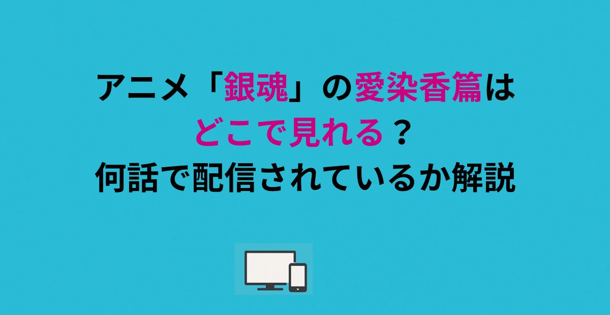 アニメ「銀魂」の愛染香篇はどこで見れる？何話で配信されているか解説