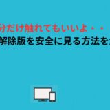 「1分だけ触れてもいいよ・・・」の規制解除版を安全に見る方法を解説！