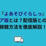『よあそびぐらしっ』オンエア版とは？配信版との違いや視聴方法を徹底解説！
