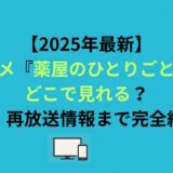 アニメ『薬屋のひとりごと』はどこで見れる？続編・再放送情報まで完全網羅！