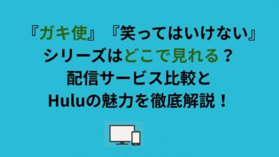 『ガキ使』『笑ってはいけない』シリーズはどこで見れる？配信サービス比較とHuluの魅力を徹底解説！
