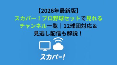 スカパー！プロ野球セットで見れるチャンネル一覧｜12球団対応＆見逃し配信も解説！