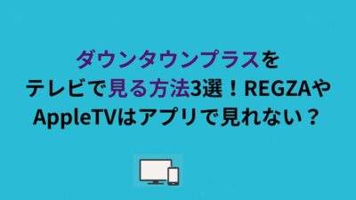ダウンタウンプラスをテレビで見る方法3選！REGZAやAppleTVはアプリで見れない？