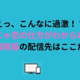 えっ、こんなに過激！？大人にゃ恋の仕方がわからねえ！規制解除版の配信先はここだけ！