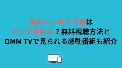 鬼のドッキリで涙はどこで見れる？無料視聴方法とDMM TVで見られる感動番組も紹介