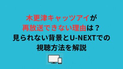 木更津キャッツアイが再放送できない理由は？見られない背景とU-NEXTでの視聴方法を解説