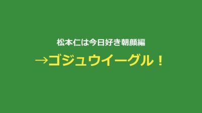 【今日好き→俳優】松本仁プロフ・朝顔編→ゴジュウジャーまとめ