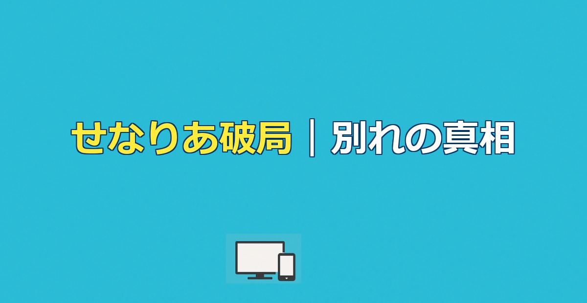 せなりあ破局｜別れた理由11ヶ月の軌跡と現在の活動まとめ
