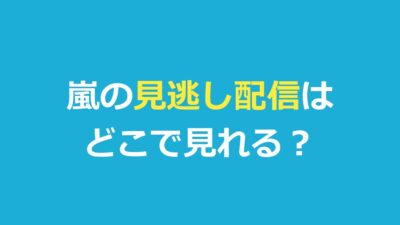 嵐の見逃し配信はどこで見れる？ライブ・ドラマ・バラエティの視聴方法を徹底解説
