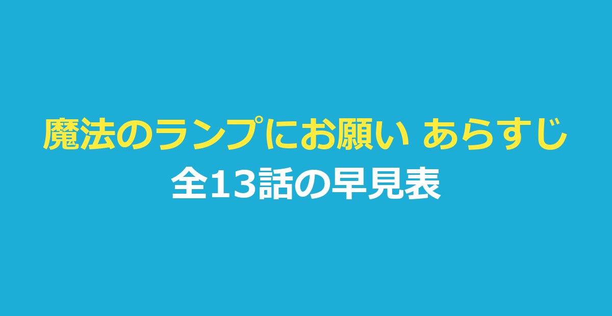 魔法のランプにお願い あらすじ｜各話の早見表と登場人物・3つの願い